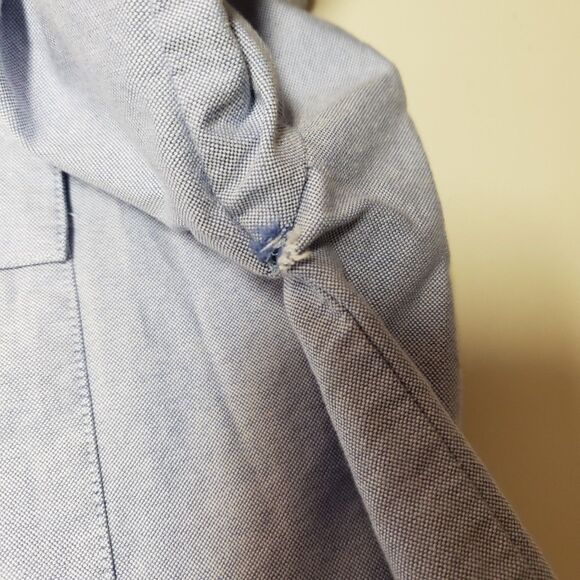 Women's Zara Fit Loose Light Blue Cotton Button Down Shirt Sz M PO Excellent - Picture 7 of 12